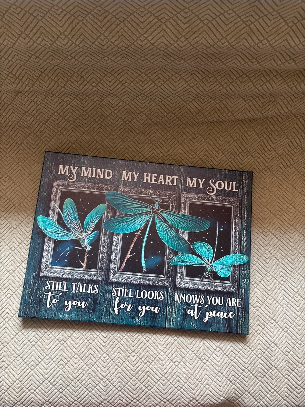 Teal Dragonfly Wall Art - My Mind My Heart My Soul